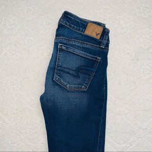 NEW American Eagle Dark Super Stretch Skinny Jeans Size 0 Regular